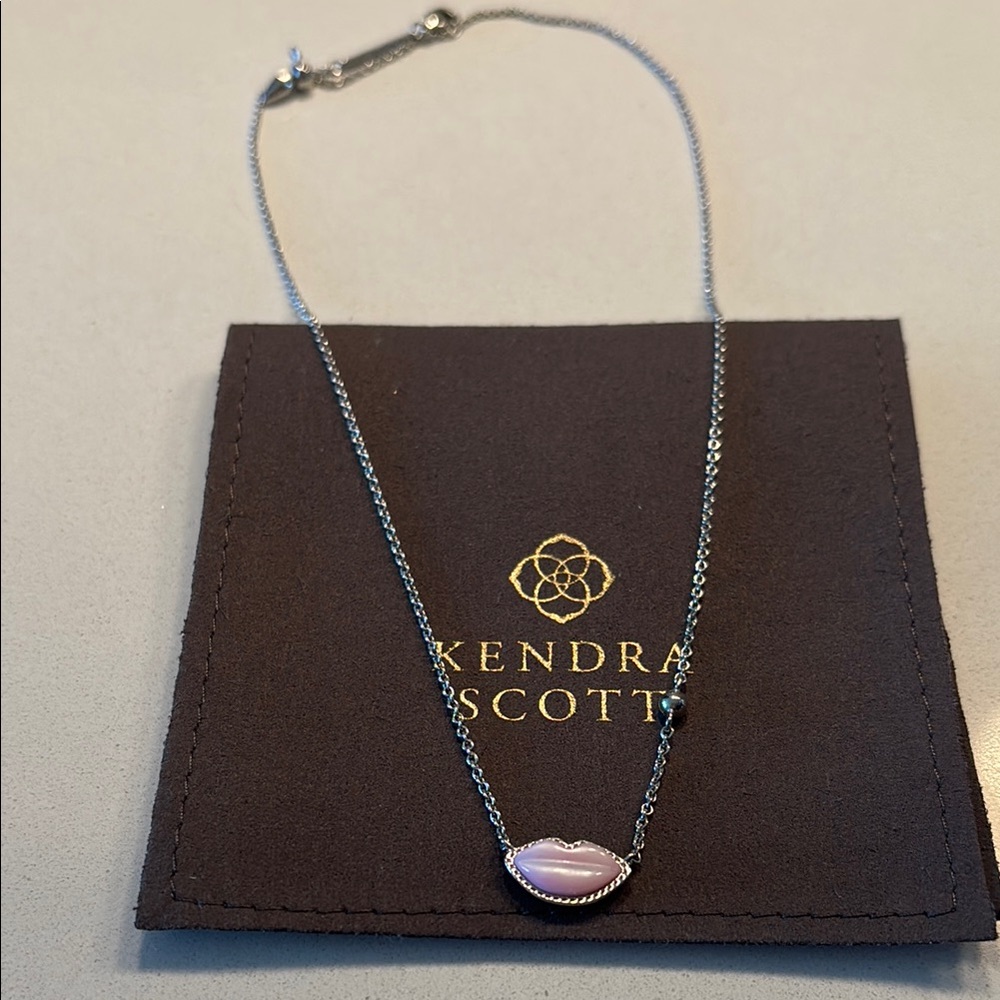 Kendra Scott Silver Pink Quartz Necklace